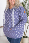IN STOCK Hailey Pullover Hoodie - Slate Purple Floral