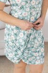 IN STOCK Knot Dress - Green Floral