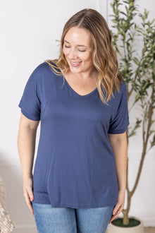  IN STOCK Bamboo V Neck Tee - Blue