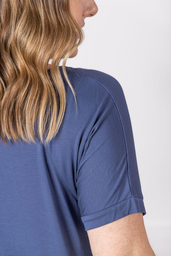 IN STOCK Bamboo V Neck Tee - Blue