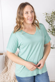  IN STOCK Bamboo V Neck Tee - Mint
