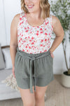 IN STOCK Libby Linen Shorts - Olive
