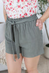 IN STOCK Libby Linen Shorts - Olive