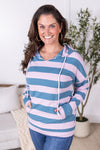 IN STOCK Rylie Striped Lightweight Hoodie - Blue and Purple