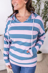 IN STOCK Rylie Striped Lightweight Hoodie - Blue and Purple