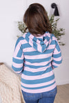 IN STOCK Rylie Striped Lightweight Hoodie - Blue and Purple