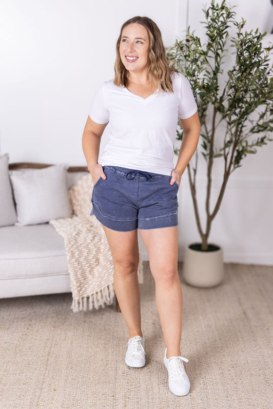 IN STOCK French Terry Stevie Shorts - Nautical Navy