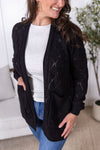 IN STOCK Open Knit Cardigan - Black