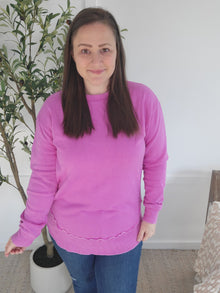  IN STOCK Vintage Wash Pullover - Vivid Orchid