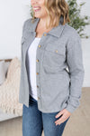 IN STOCK Waffle Knit Button Top - Grey