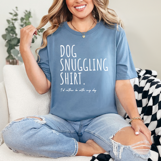 Dog snuggling shirt