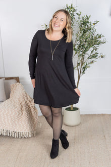  IN STOCK Savannah Bamboo Swing Dress - Black
