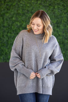  IN STOCK Aurora Cozy Sweater - Grey