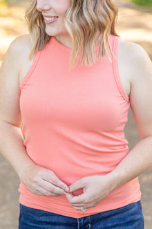  Tara Ribbed Tank - Coral | Women's Tank Top