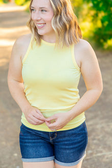  Tara Ribbed Tank - Yellow | Women's Tank Top