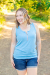 IN STOCK Mila Zipper Tank - Blue