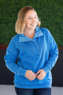  IN STOCK Jesse Vintage Wash Snap Pullover - Winter Blue