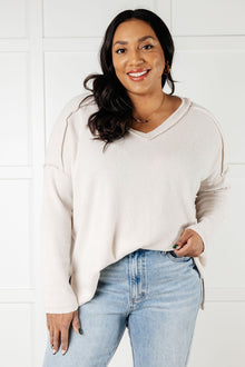  Basically Freezing Brushed Hacci Top in Sand Beige