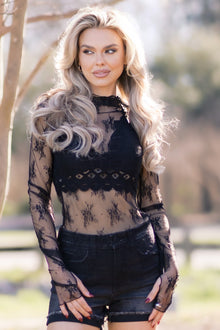  Black Lace Embrace Top