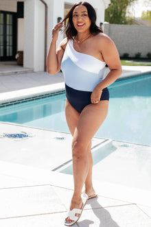  Dominica Color Block Asymmetrical Swimsuit