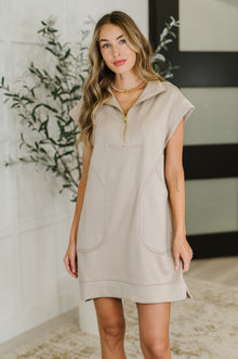  Easy Hustle High Neck Dress in Ash Mocha