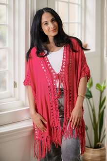  Fuchsia Flow Cardigan