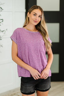  Heathered Harmony Basic Tee in Light Plum