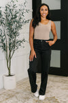 Keira High Waist Cargo Wide in Black