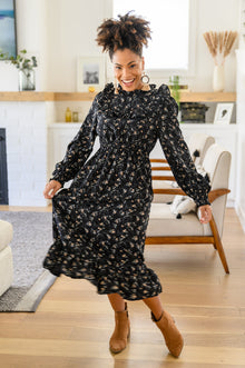  Larissa Long Sleeve Ruffle Hem Dress