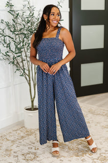  Live Your Best Life Floral Jumpsuit in Blue Floral