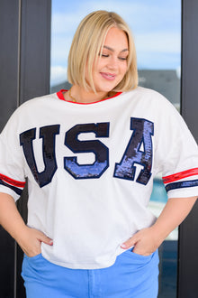  Party In The USA Drop Shoulder Top