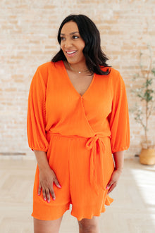  Roll With me Romper in Tangerine