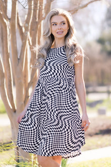  Checkmate Sleeveless Dress