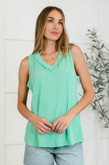  Thread Lightly Ribbed Knit Tank in Tiffany Blue