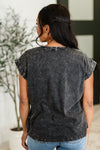 Top That Mineral Wash Tee in Ash Black