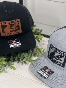  Adult Your Hole Is My Goal Cornhole Patch Snapback Hat