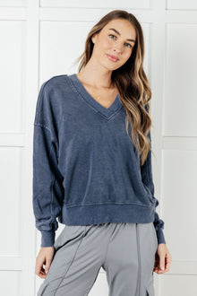  Rep Ready Mineral Wash French Terry Pullover in Blue