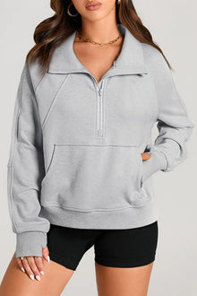  Half Zip Long Sleeve Sweatshirt