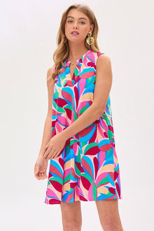  Dear Scarlett Lizzy Tank Dress in RoyalMulti