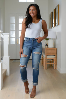  Belinda High Rise Distressed Straight Jeans