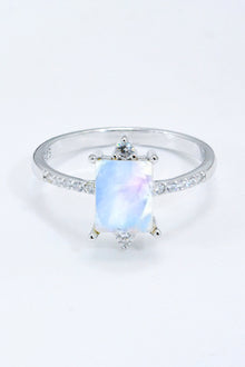  925 Sterling Silver Square Moonstone Ring