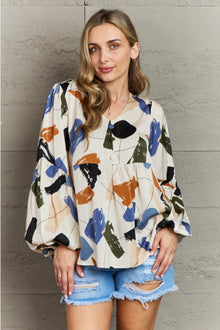  Hailey & Co Wishful Thinking Multi Colored Printed Blouse