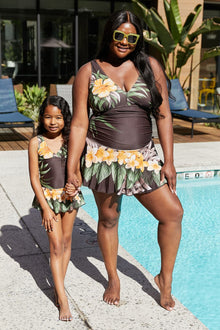  Marina West Swim Full Size Clear Waters Swim Dress in Aloha Brown