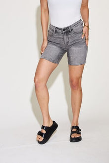  Judy Blue Full Size Washed Bermuda Denim Shorts