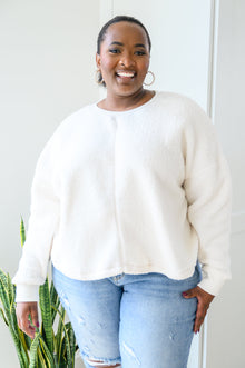  Fuzzy Cuddles Sweater in Off White