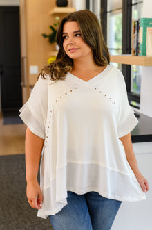  Giving In V Neck Spliced Top