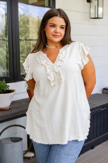  Keep Me Posted Ruffle Detail Blouse