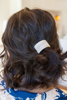  Rectangle Cuff Hair Tie Elastic in Ivory