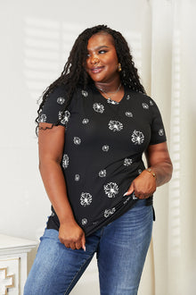  Double Take Dandelion Print Round Neck T-Shirt